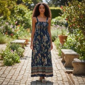 NWT Floral Maxi Dress with Straps